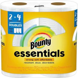 imageBounty Essentials SelectASize Paper Towels White 2 Double Rolls  4 Regular Rolls