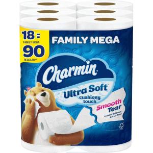 imageCharmin Toilet Paper Ultra Soft Cushiony Touch 18 Family Mega XL Rolls  126 Regular Rolls288 sheet Pack of 18