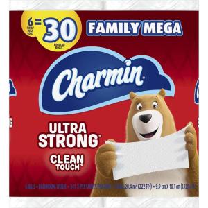 imageCharmin Toilet Paper Ultra Strong Clean Touch 18 Family Mega XL Rolls  126 Regular Rolls341 sheet Pack of 6