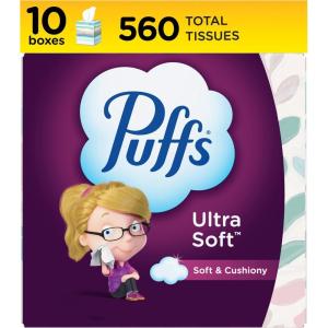 imagePuffs Ultra Soft Facial Tissues 18 Cubes 56 Facial Tissues Per Box56 Count Pack of 10