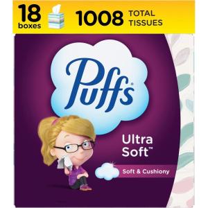 imagePuffs Ultra Soft Facial Tissues 18 Cubes 56 Facial Tissues Per Box56 Count Pack of 18
