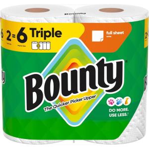 imageBounty Full Sheet Paper Towels White 2 Triple Rolls  6 Regular RollsWhite
